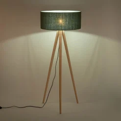 Abat-jour cylindrique en coton D60cm - vert cèdre