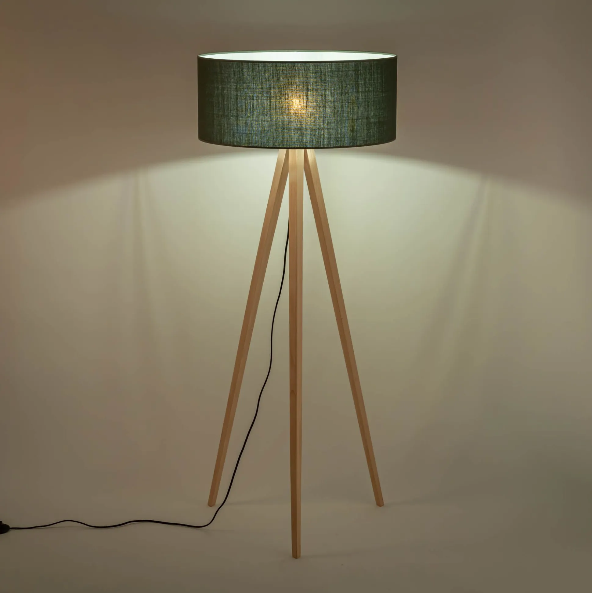 Abat-jour cylindrique en coton D60cm - vert cèdre