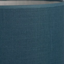 Abat-jour cylindrique en coton D40cm - bleu figuerolles