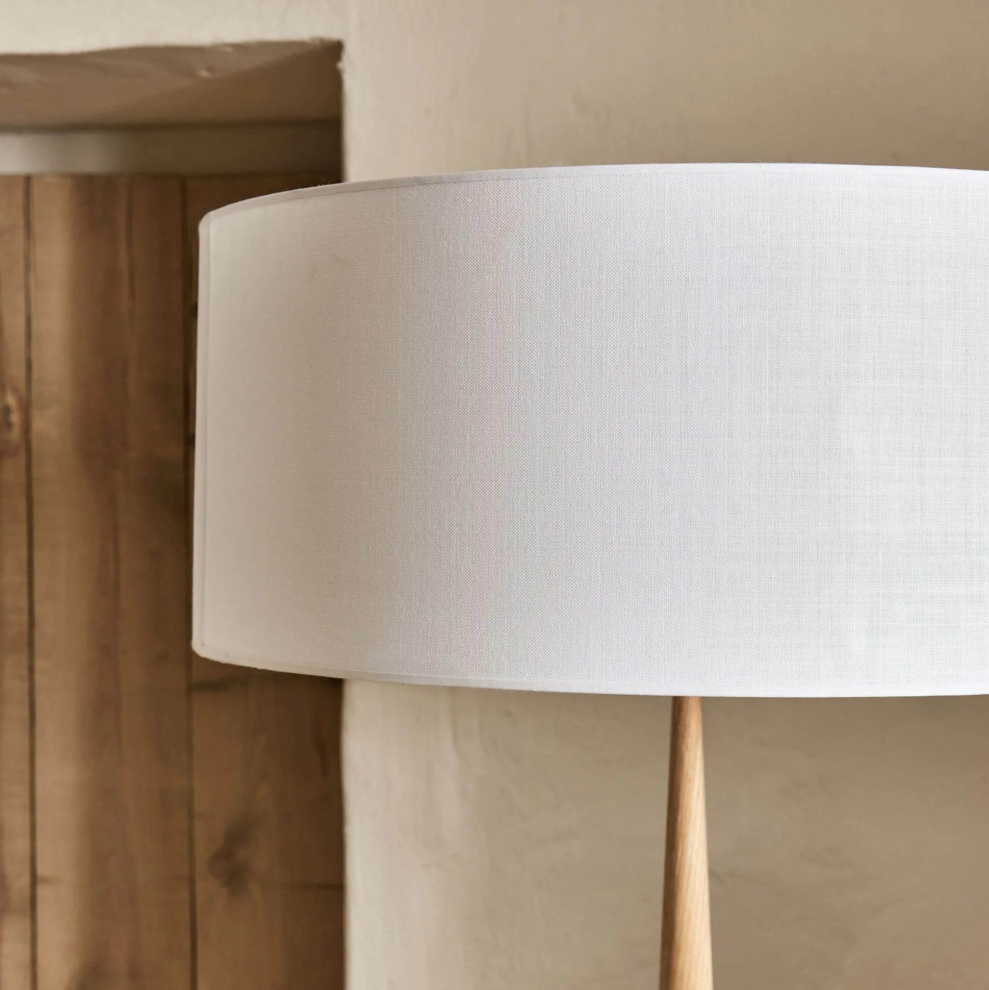 Abat-jour cylindrique en coton D60cm - blanc capelan