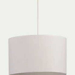 Abat-jour cylindrique en coton D60cm - blanc capelan