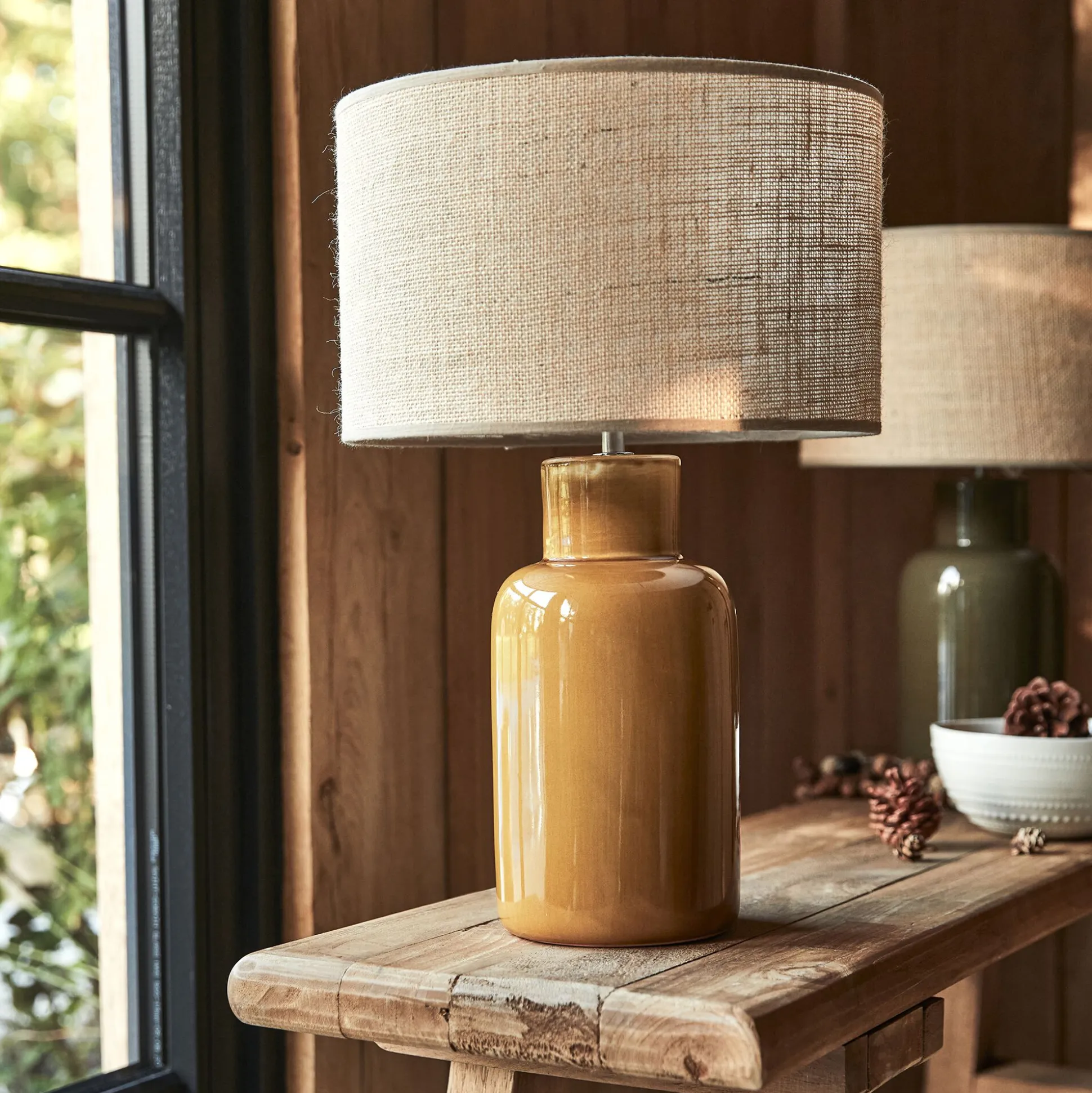 Abat-jour cylindrique en cotonette D28cm - beige