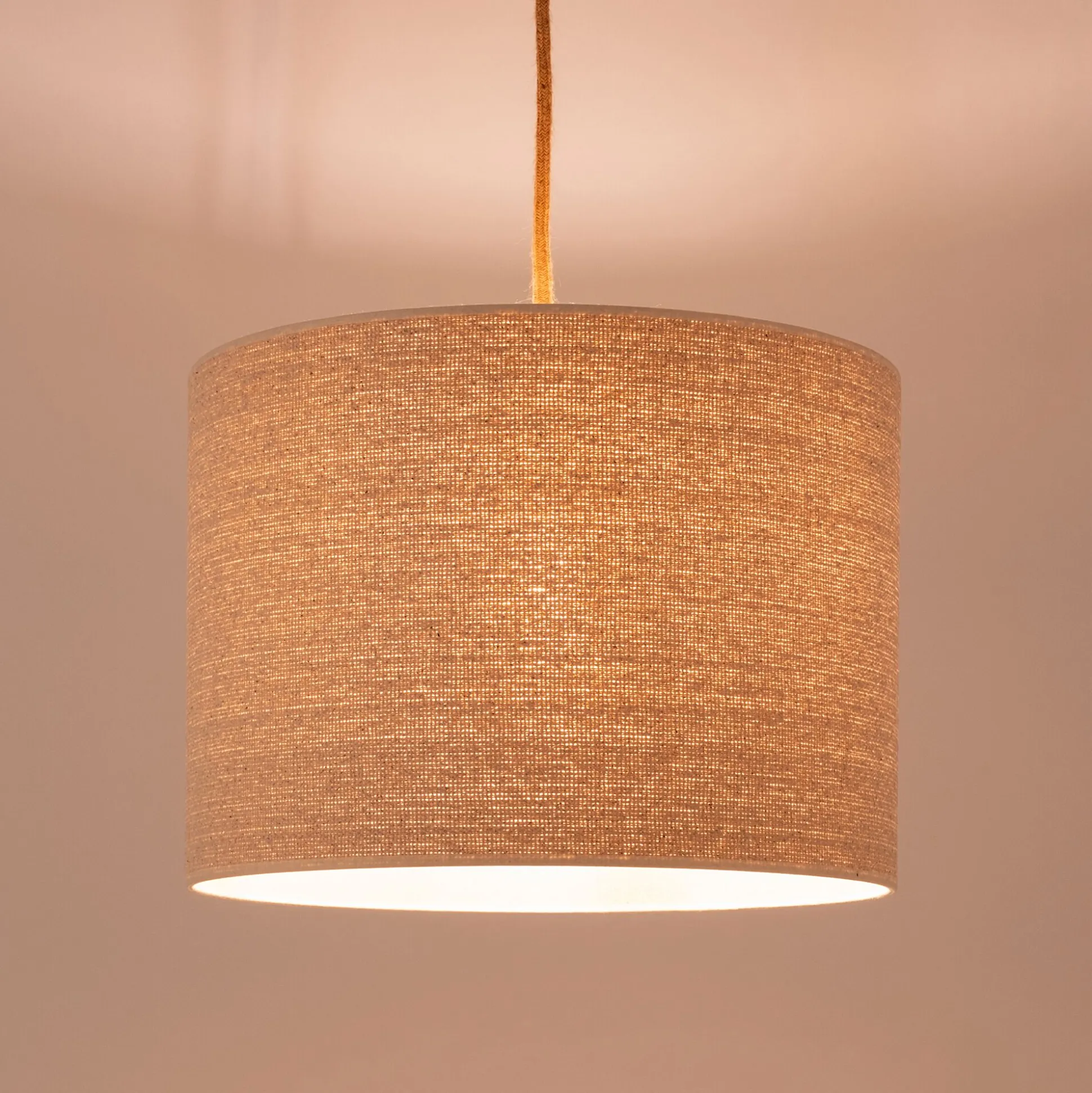 Abat-jour cylindrique en coton D40xH30cm - naturel