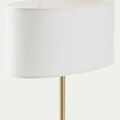 Abat-jour cylindrique en coton D32cm - blanc