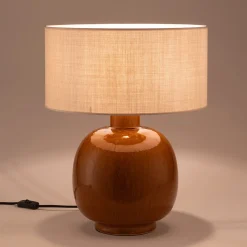 Abat-jour cylindrique en coton D40cm - beige roucas