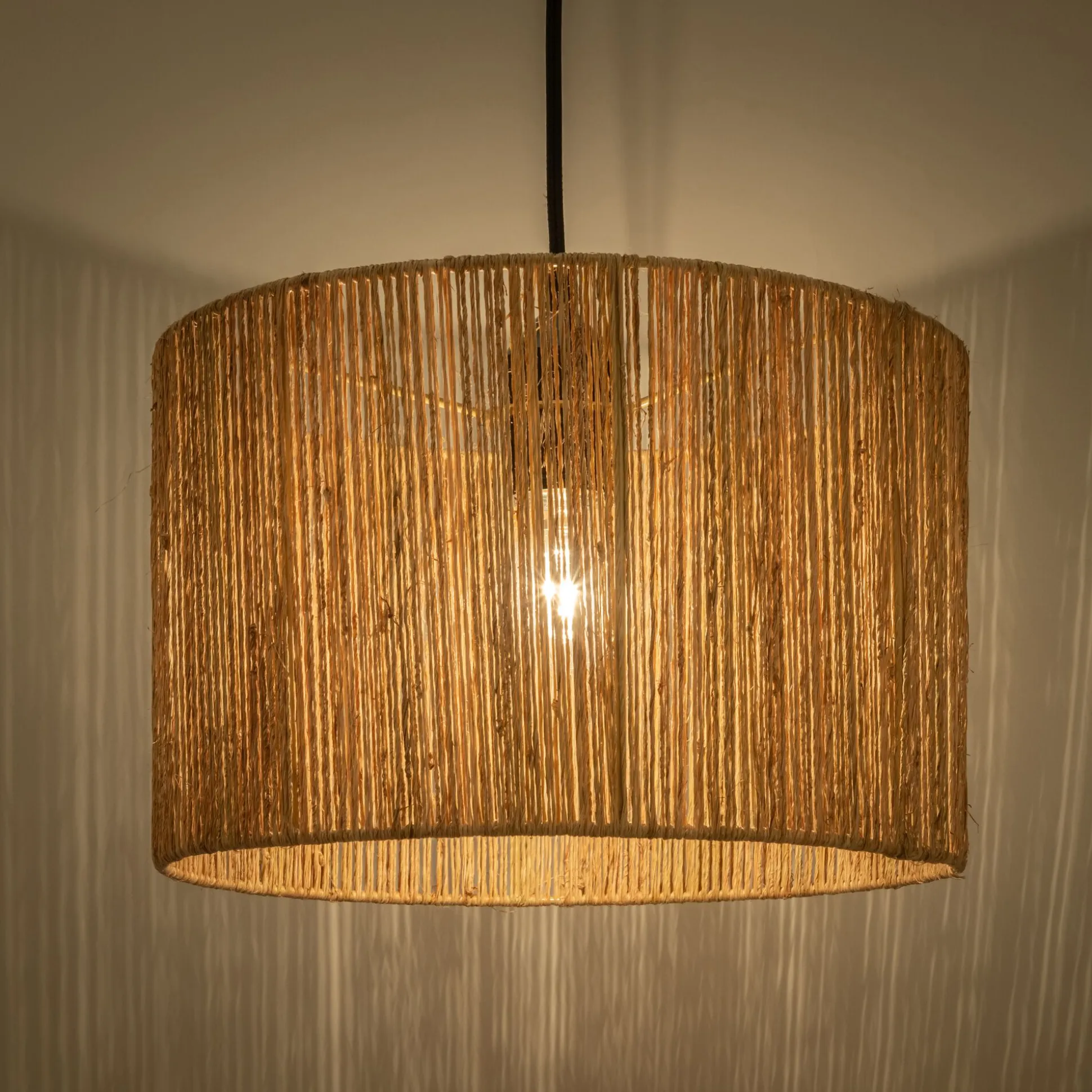Abat-jour cylindrique en jute D32cm - naturel