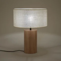 Abat-jour cylindrique en jute D35cm - blanc