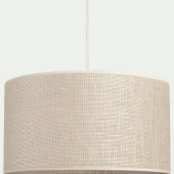 Abat-jour cylindrique en jute D35cm - blanc