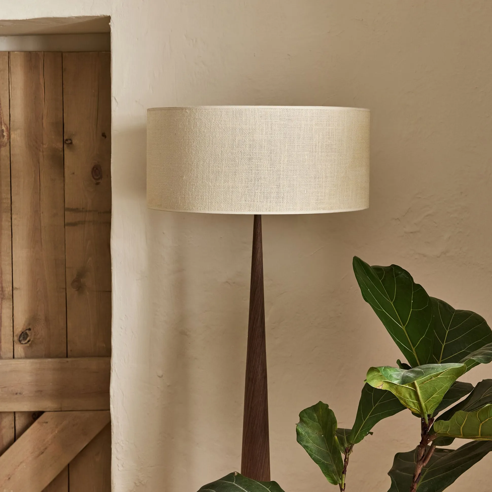 Abat-jour cylindrique en jute D50cm - blanc