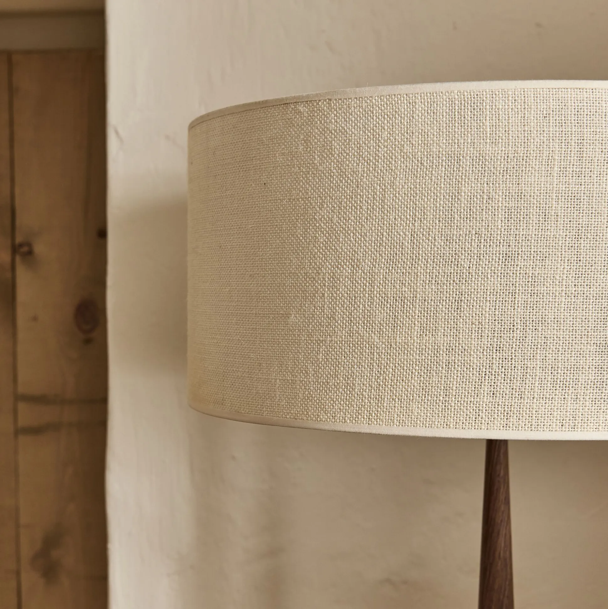 Abat-jour cylindrique en jute D50cm - blanc
