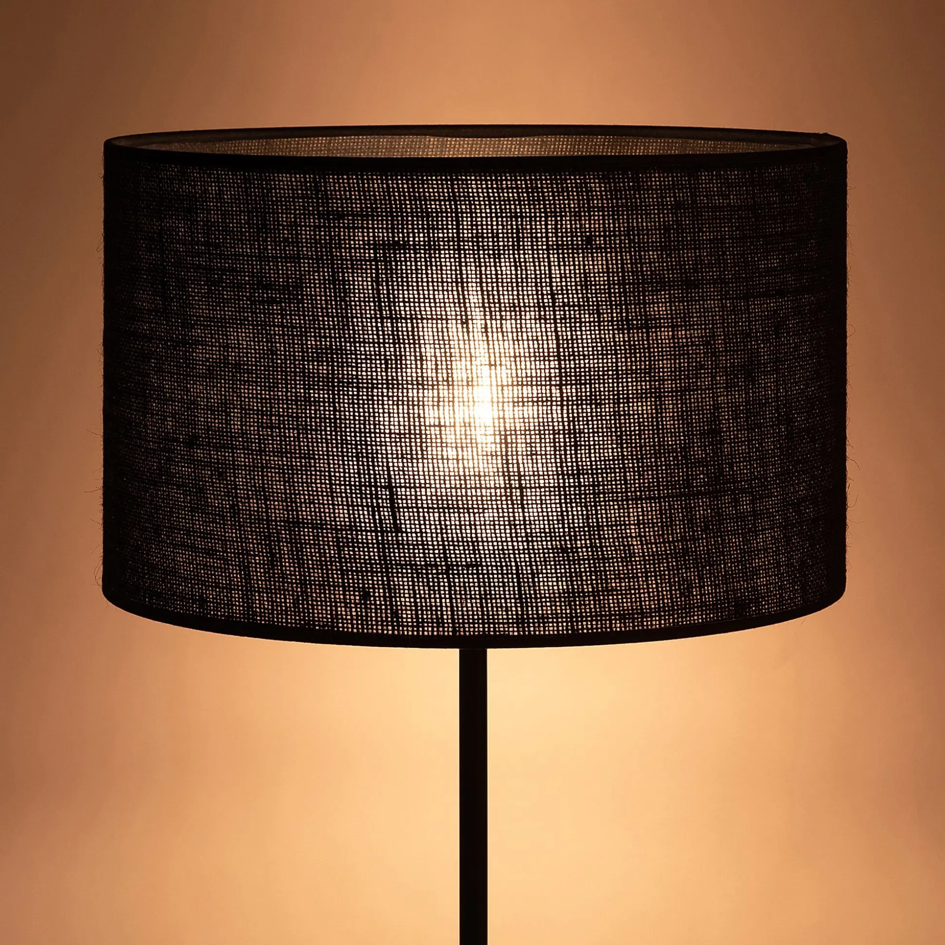 Abat-jour cylindrique en jute D32cm - noir