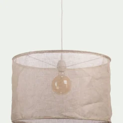 Abat-jour cylindrique en lin D60cm - beige
