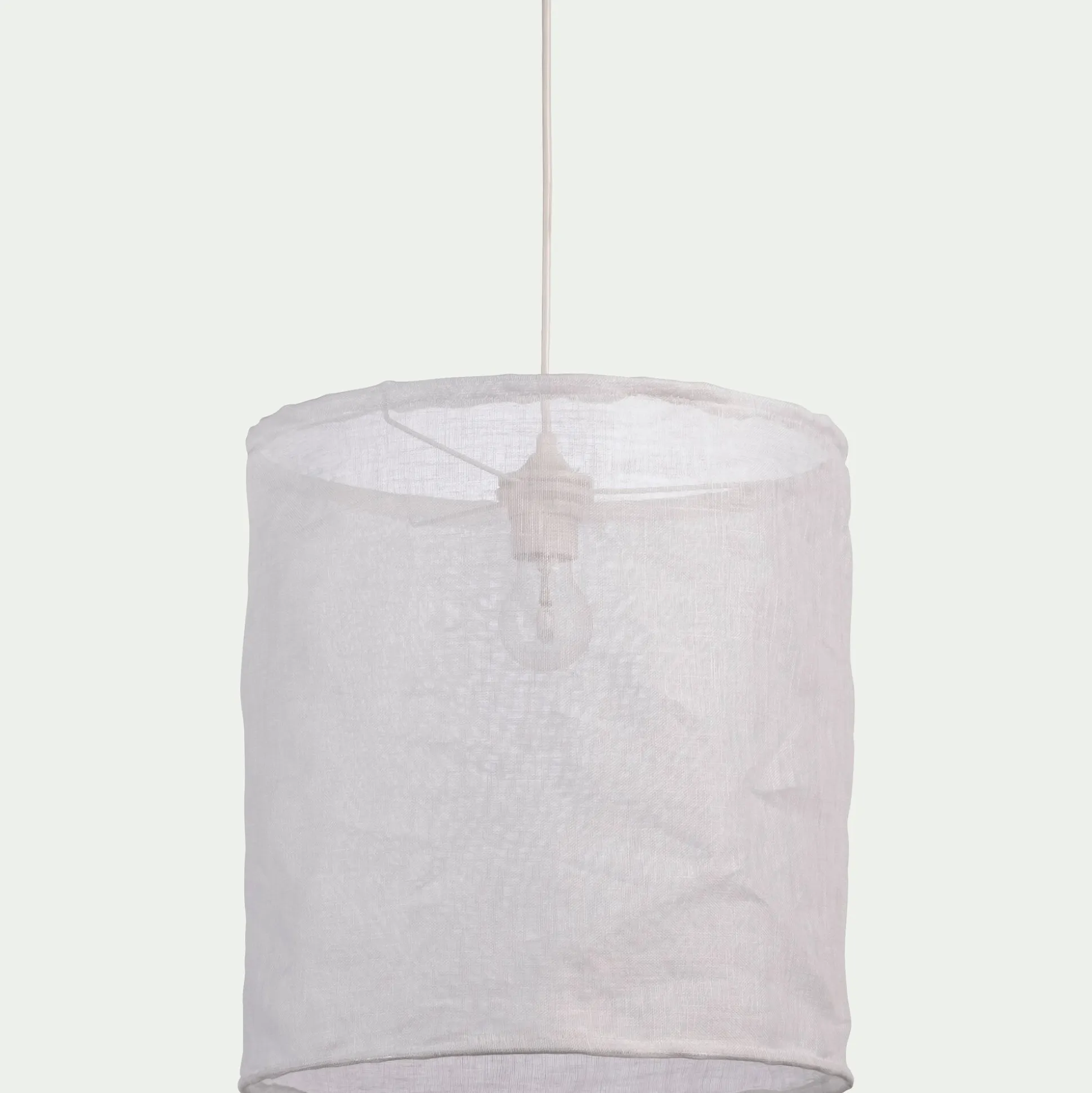 Abat-jour cylindrique en lin D35cm - blanc