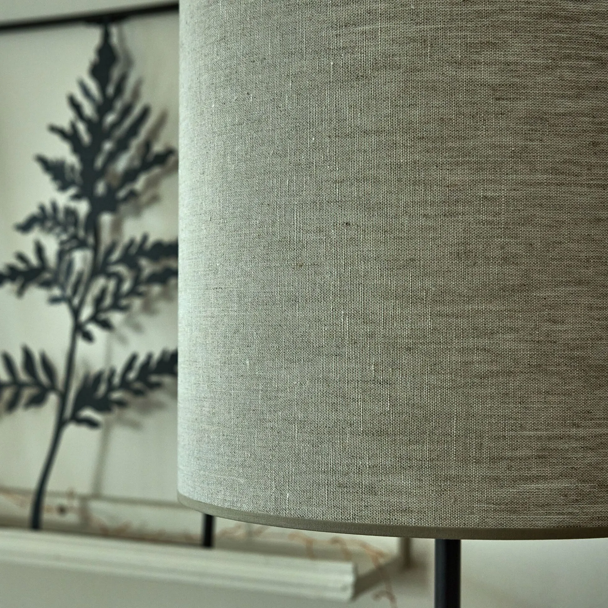 Abat-jour cylindrique en lin D32cm - gris clair