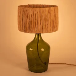 Abat-jour cylindrique en raphia D32cm - naturel