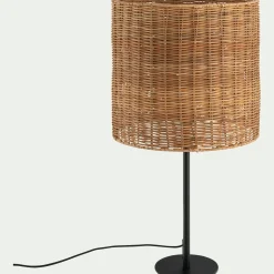 Abat-jour cylindrique en rotin H30cm - naturel