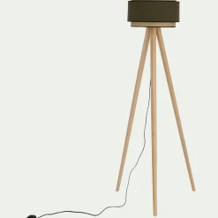 Abat-jour cylindrique en tissu D38cm - vert