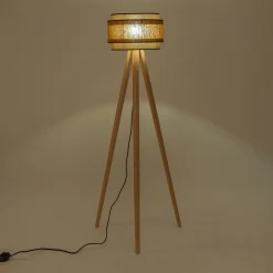 Abat-jour cylindrique en tissu D38cm - jaune miel