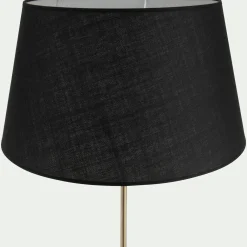 Abat-jour tambour en coton - D45cm noir