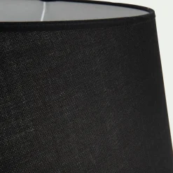 Abat-jour tambour en coton - D45cm noir