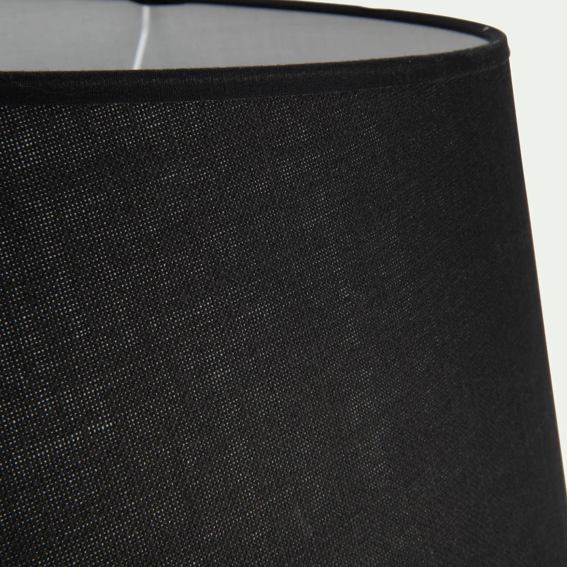 Abat-jour tambour en coton - D45cm noir