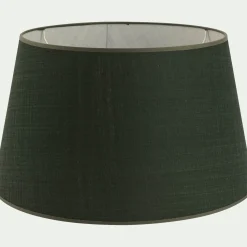 Abat-jour tambour en coton D45cm - vert cèdre