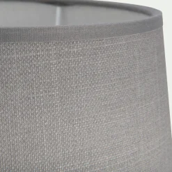 Abat-jour tambour en coton D18cm - gris restanque