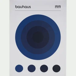 Affiche œil grec 50x70cm - bleu santorin