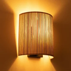 Applique électrifiée en acier et algues H26cm - naturel