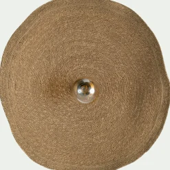 Applique murale électrifiée en jonc de mer D61cm - naturel