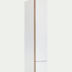 Armoire dressing avec 1 porte et 1 tiroir en bois effet chêne H235XL50cm - blanc