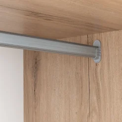 Armoire dressing avec 2 portes coulissantes en bois effet chêne H235cm - blanc