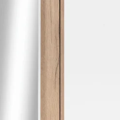 Armoire dressing d'angle avec 1 porte en bois effet chêne - blanc H235xL96cm