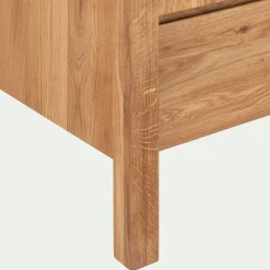 Armoire 2 portes et 1 tiroir en chêne massif H200cm - bois clair