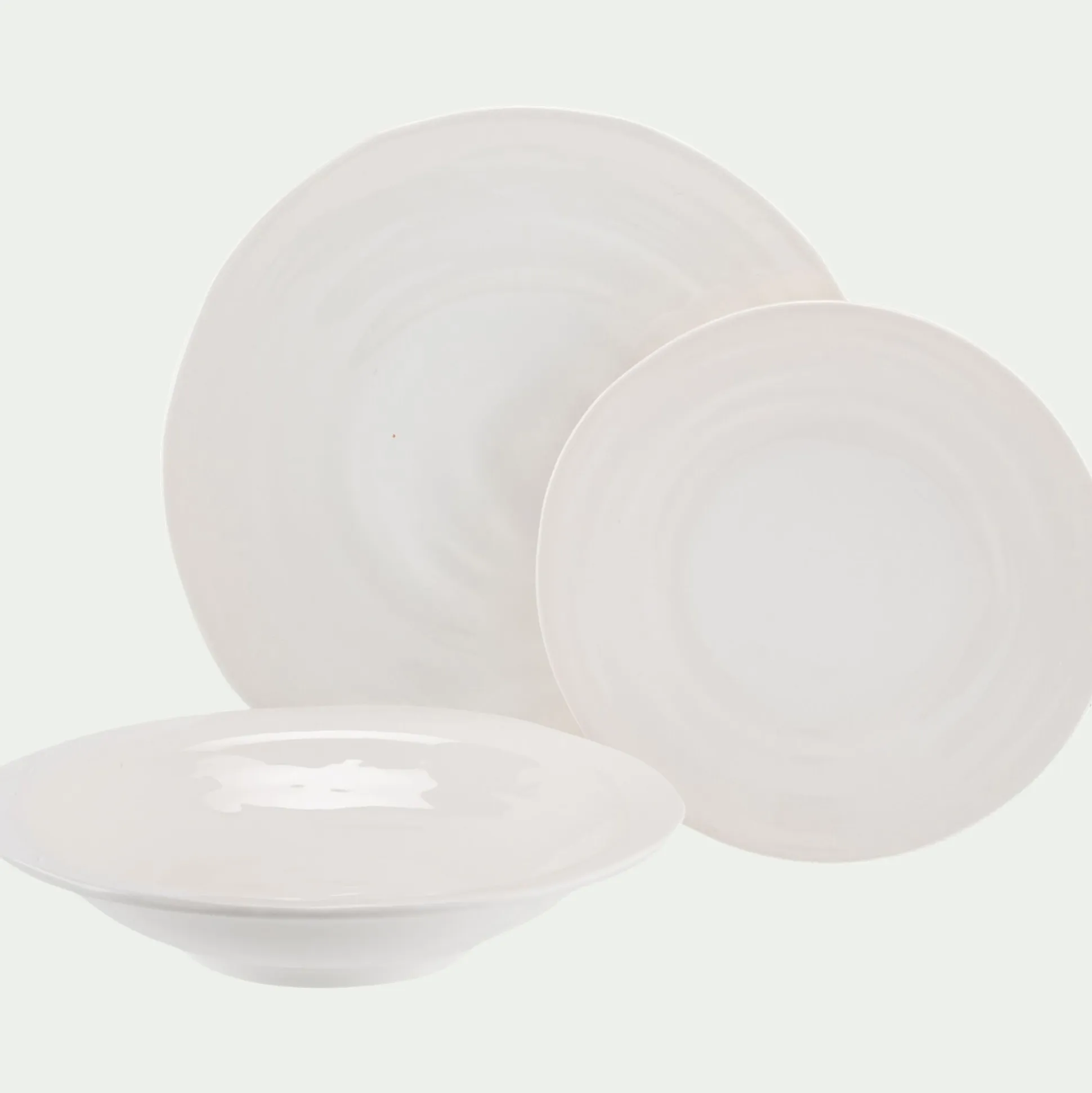 Assiette creuse en faïence D23,5cm - blanc