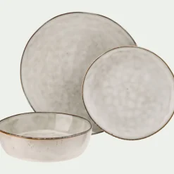 Assiette creuse en grès D20cm - beige roucas