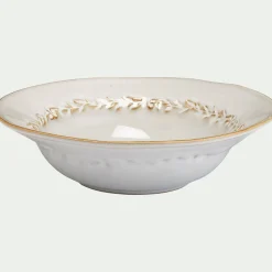 Assiette creuse en grès D22,5cm - beige alpilles
