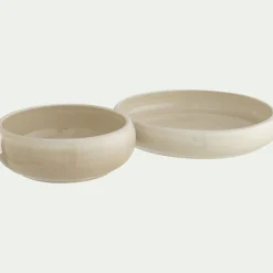 Assiette creuse en grès D22cm - beige sable