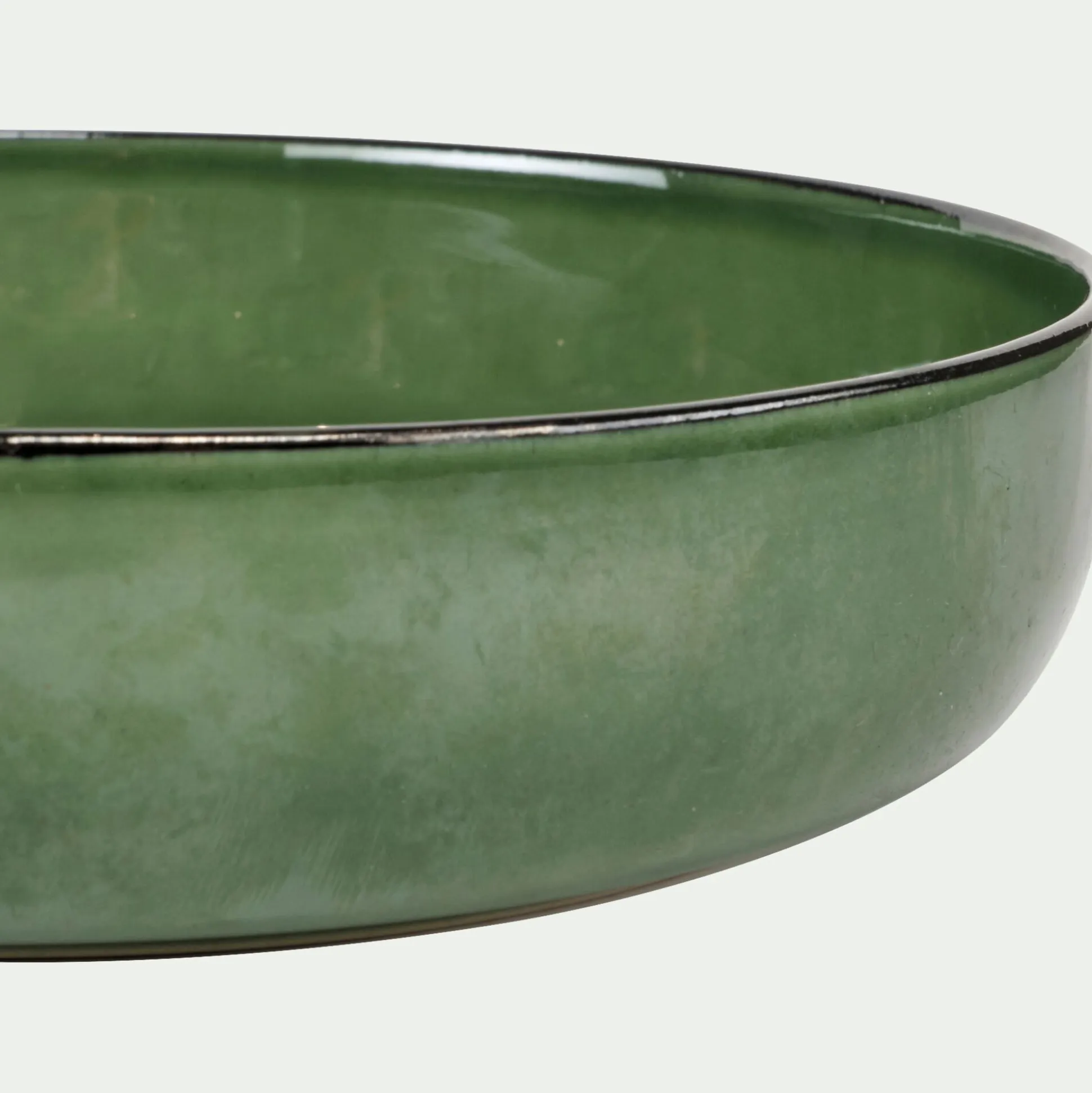 Assiette creuse en grès D20cm - vert avocado