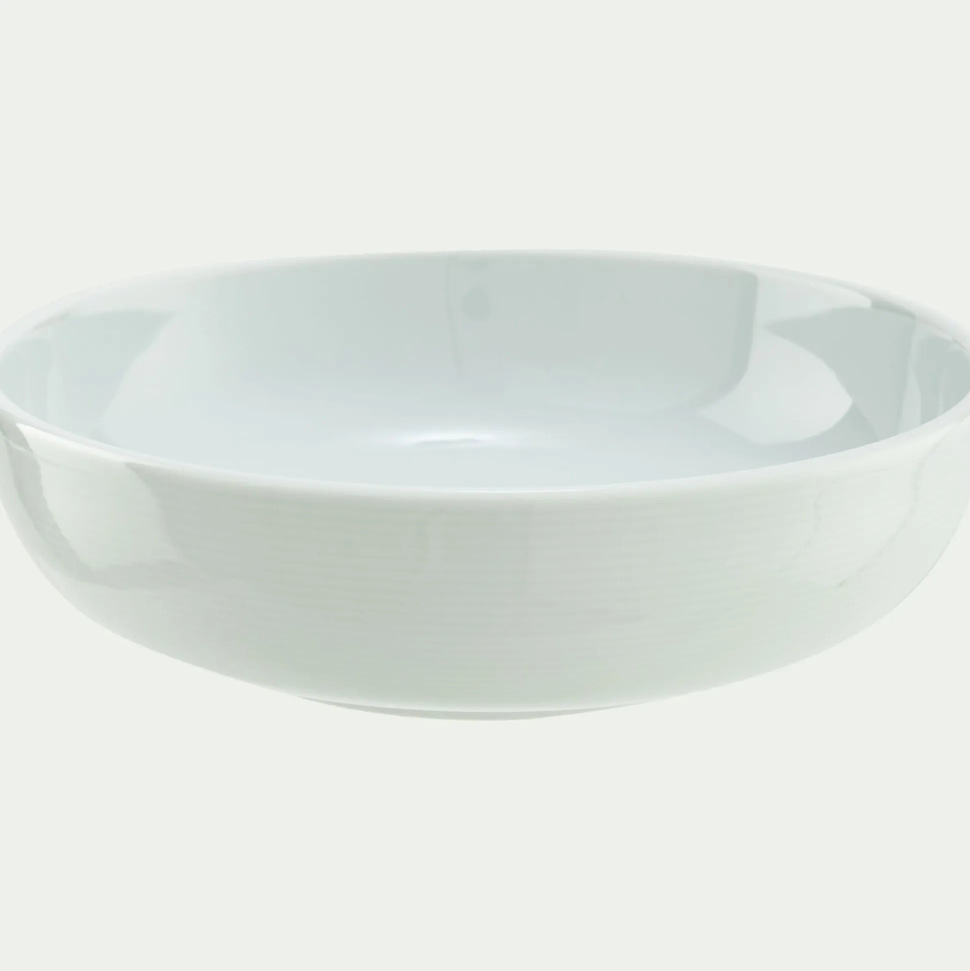 Assiette creuse spirale en porcelaine D21cm - blanc