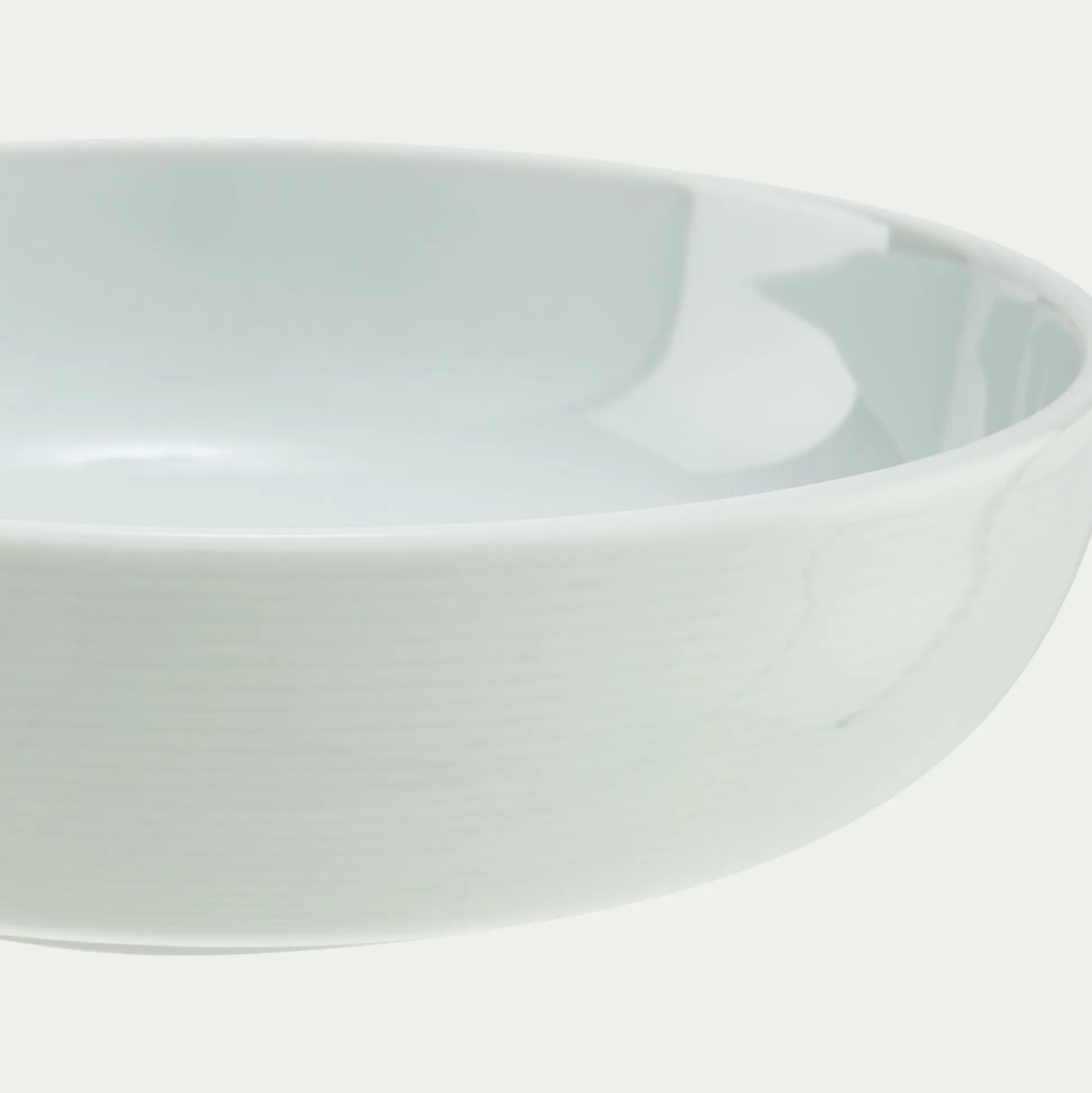 Assiette creuse spirale en porcelaine D21cm - blanc