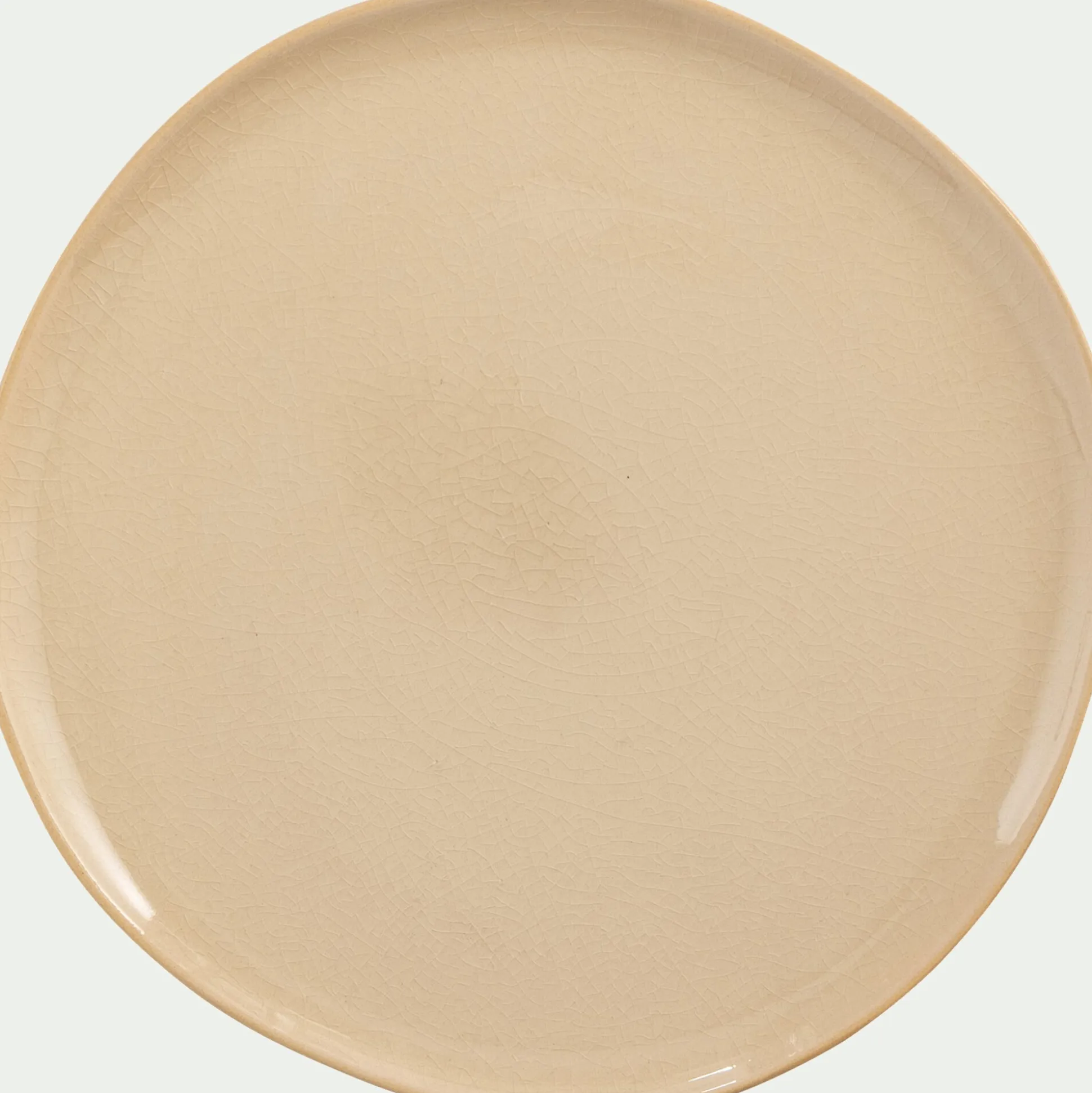 Assiette à dessert à bord haut en grès D21cm - blanc ventoux