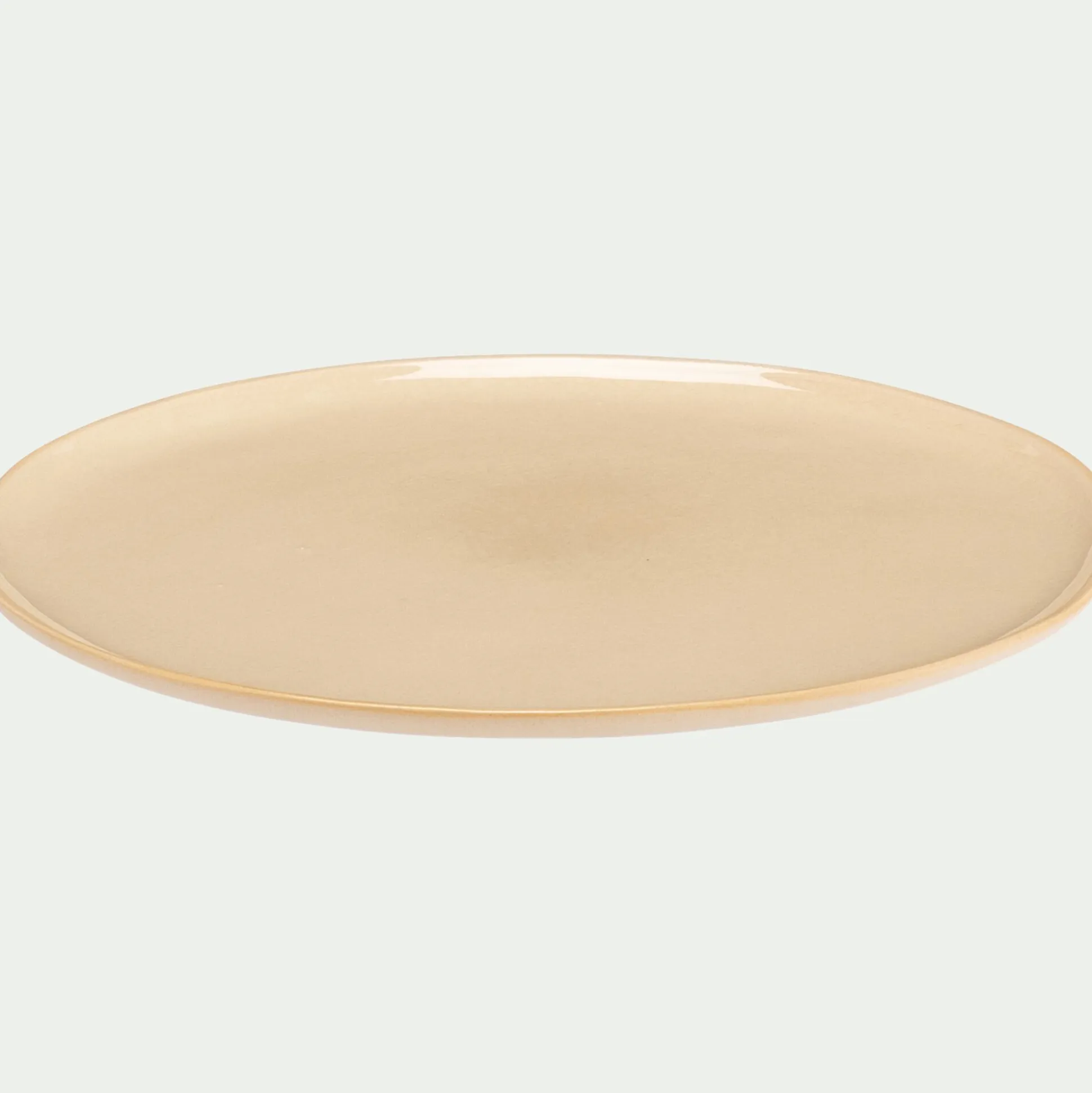 Assiette à dessert à bord haut en grès D21cm - blanc ventoux