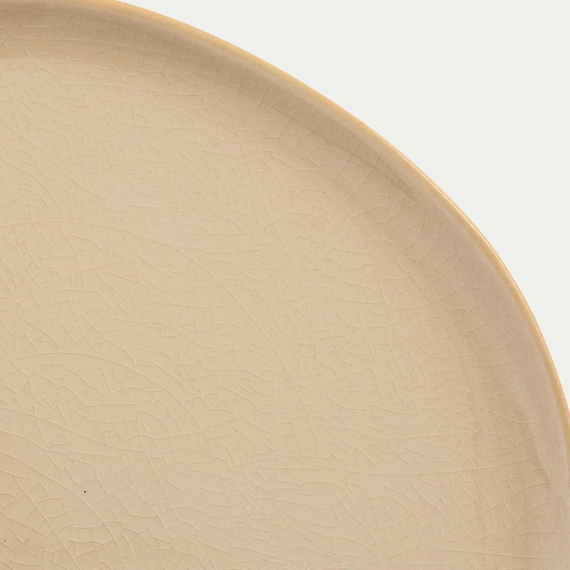 Assiette à dessert à bord haut en grès D21cm - blanc ventoux