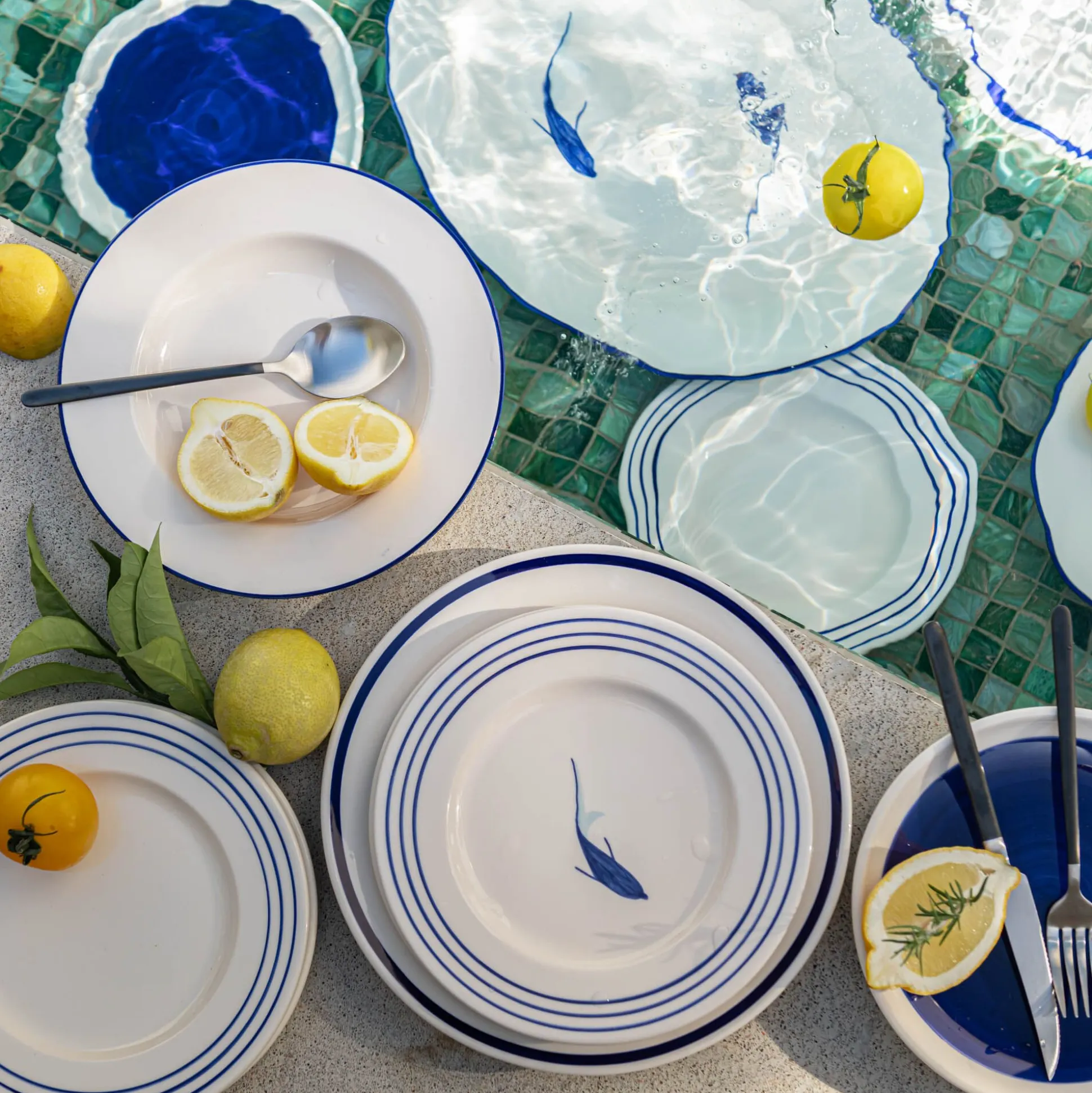 Assiette à dessert en faïence avec motif D22cm - blanc