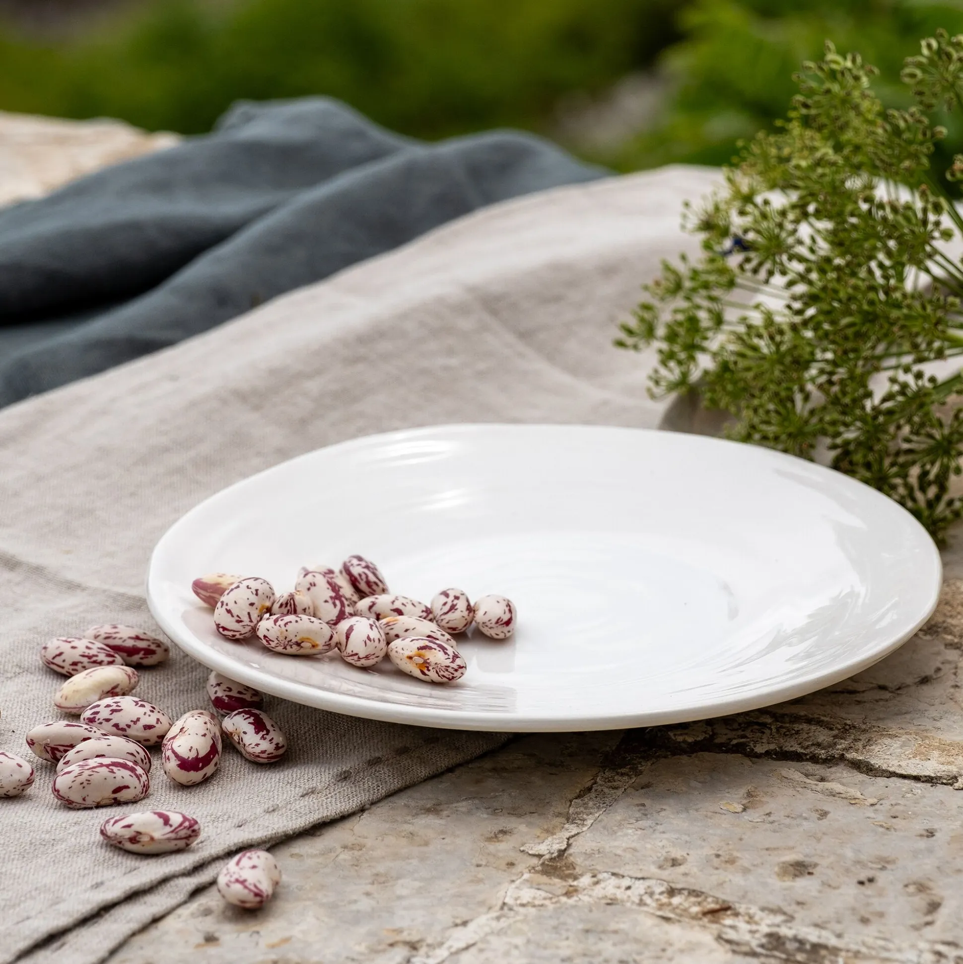 Assiette à dessert en faïence D20cm - blanc