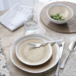 Assiette à dessert en grès D20,5cm - beige alpilles
