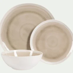 Assiette à dessert en grès D20,5cm - beige alpilles
