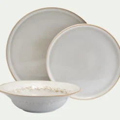 Assiette à dessert en grès D22,5cm - beige alpilles