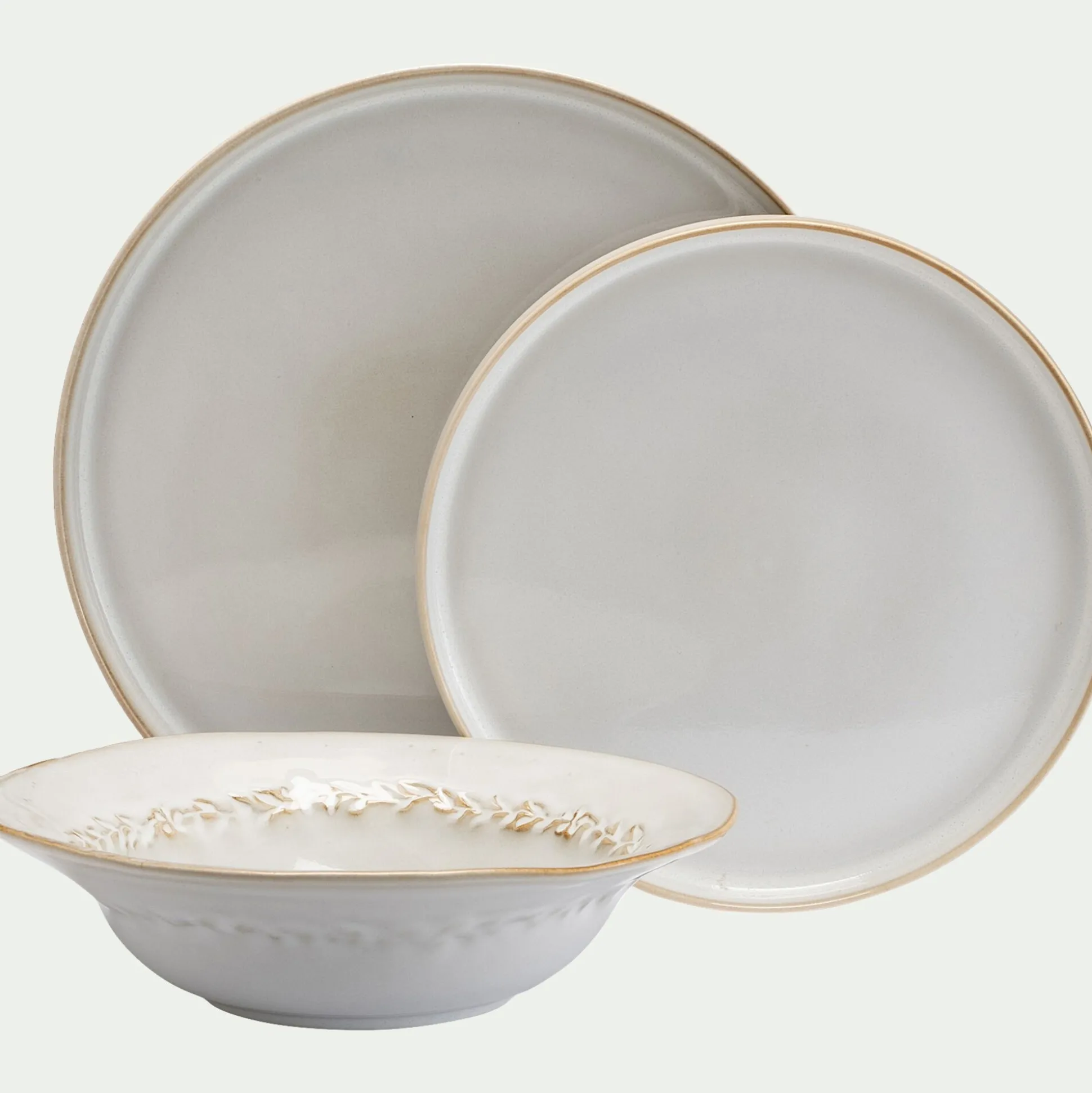 Assiette à dessert en grès D22,5cm - beige alpilles